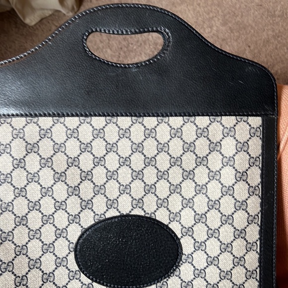 VINTAGE BLUE MONOGRAM CANVAS SHOPPING BAG TOTE HANDBAG - Picture 14 of 14